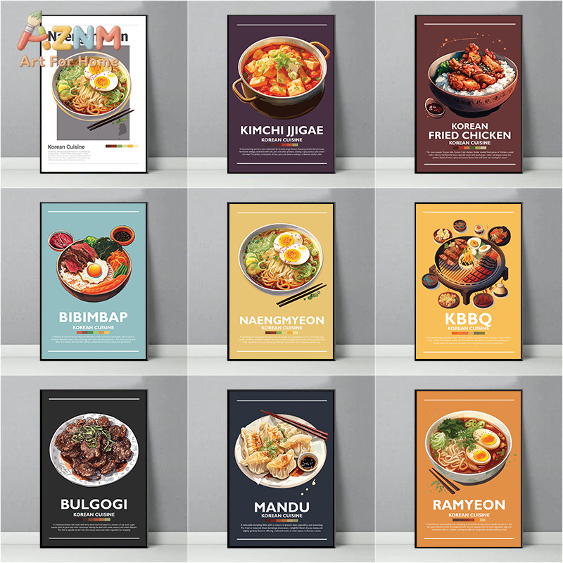 Photography Food - AZNM Frameless Canvas Poster Korean Food
