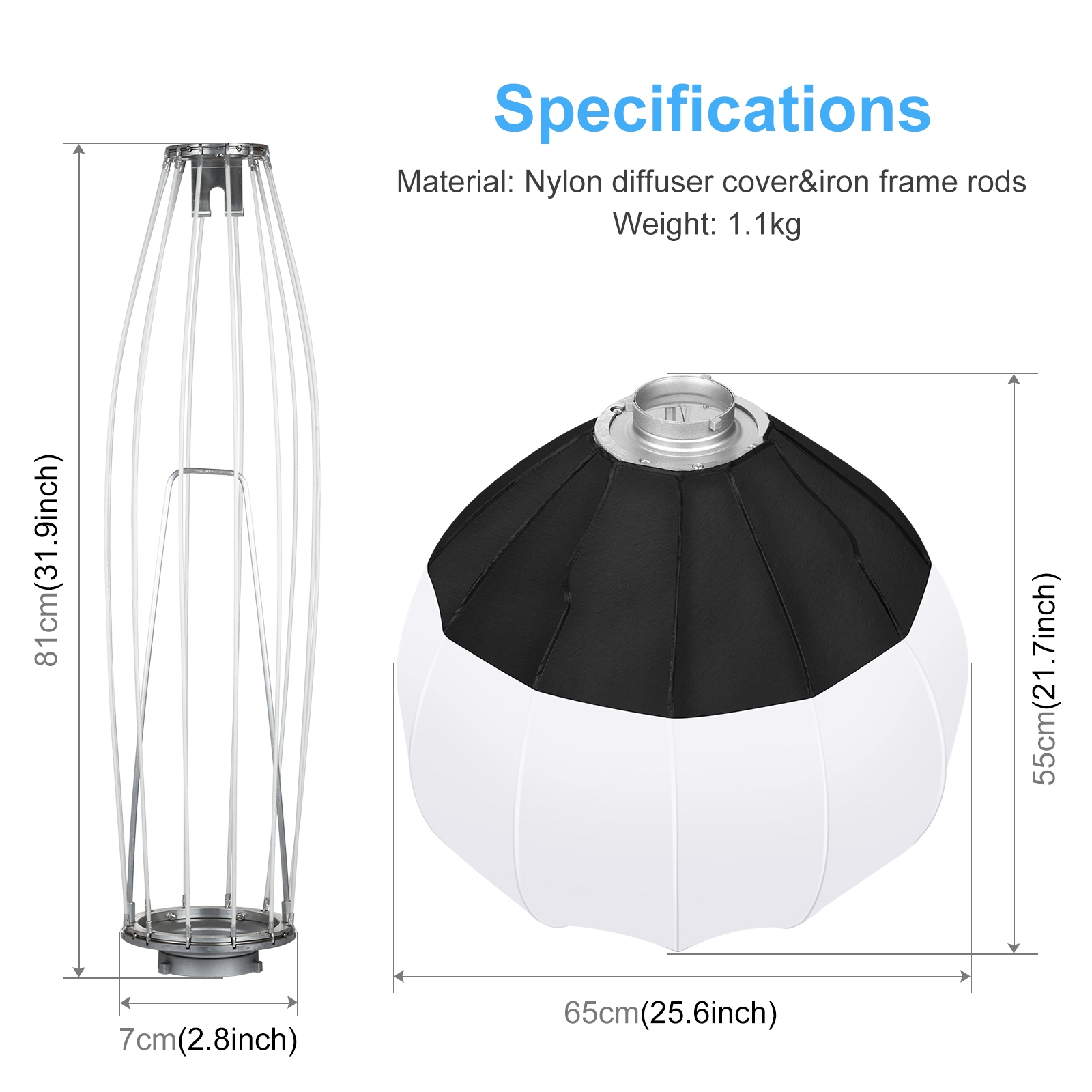 PULUZ 65cm Lantern Softbox Spe - огляд і ціна Pop Up Flash Diffuser