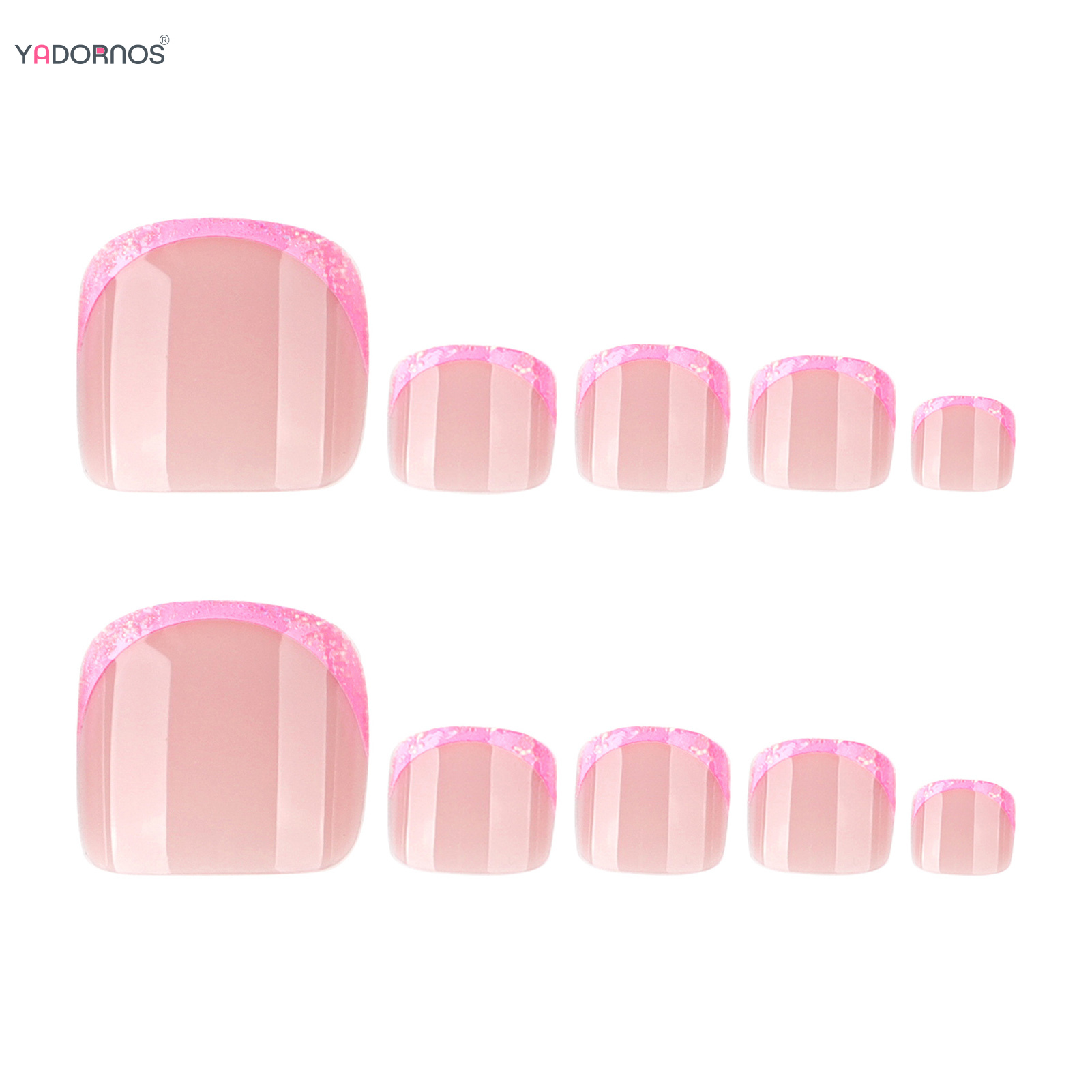 Pink French Tips Fake Toenails - огляд і ціна Photography Tips