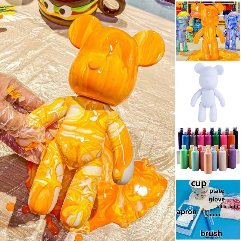 23cm DIY Paint Fluid Bear Figu - огляд і ціна Photography Desk