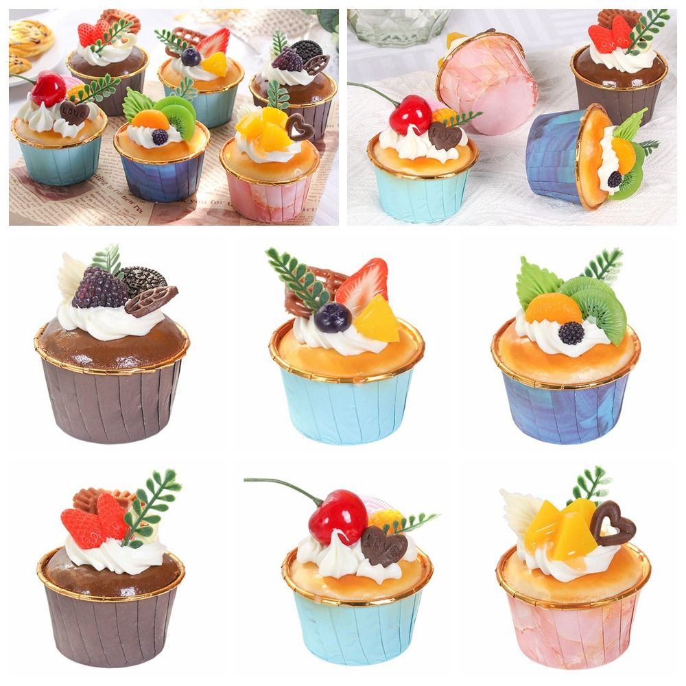 6PCS Artificial Fruit Cupcake  - огляд і ціна Photography Food