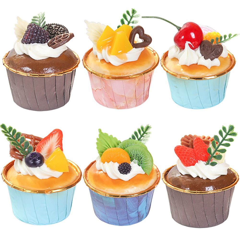6PCS Artificial Fruit Cupcake  - огляд і ціна Photography Food